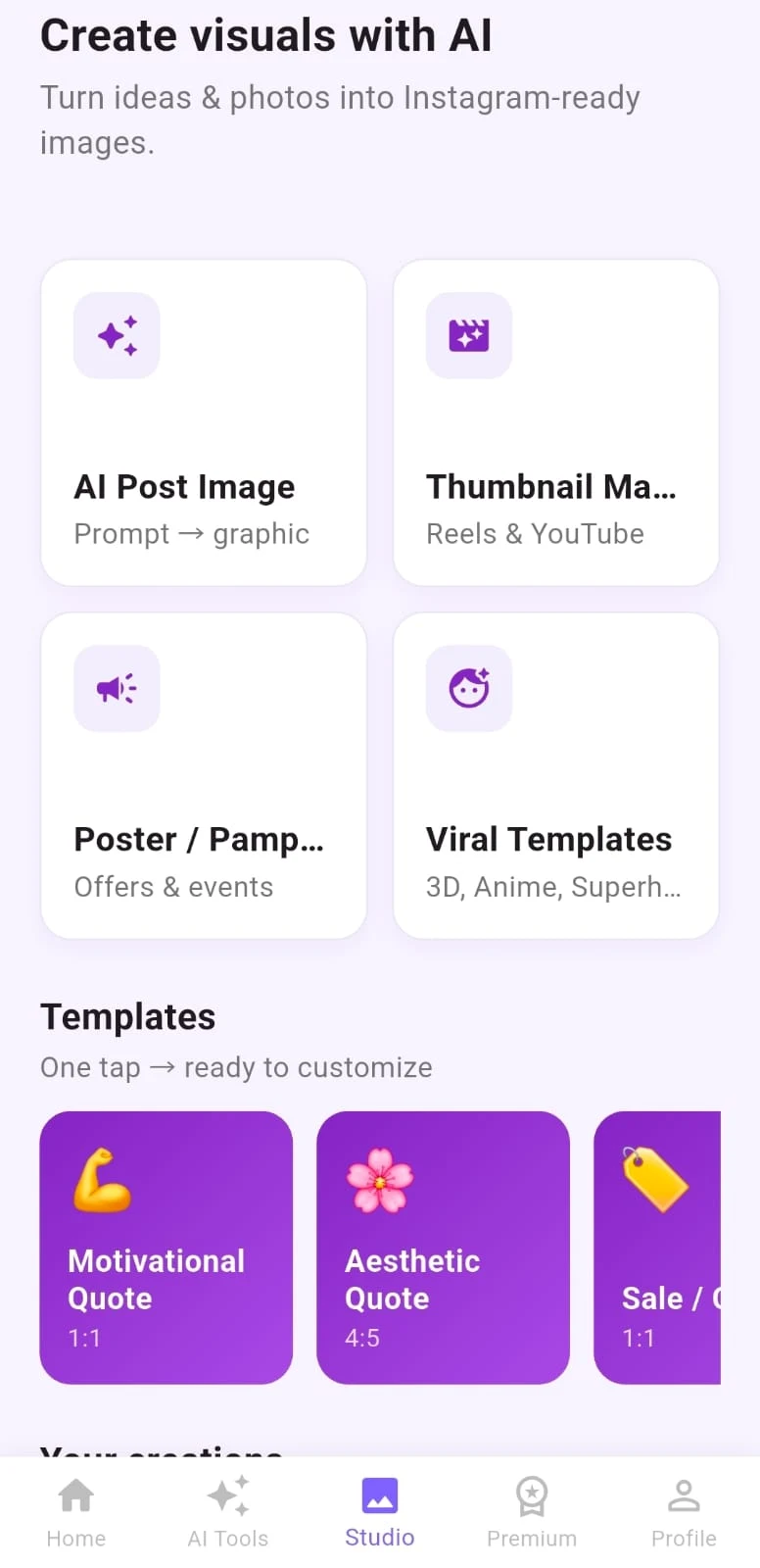 InstaFlow: Instagram AI Tools screenshot